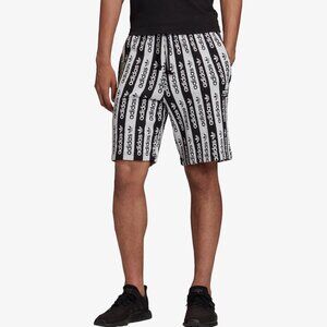 adidas Originals Kaval Fleece Shorts – Black/White Logo, Size M (Style FM2280)